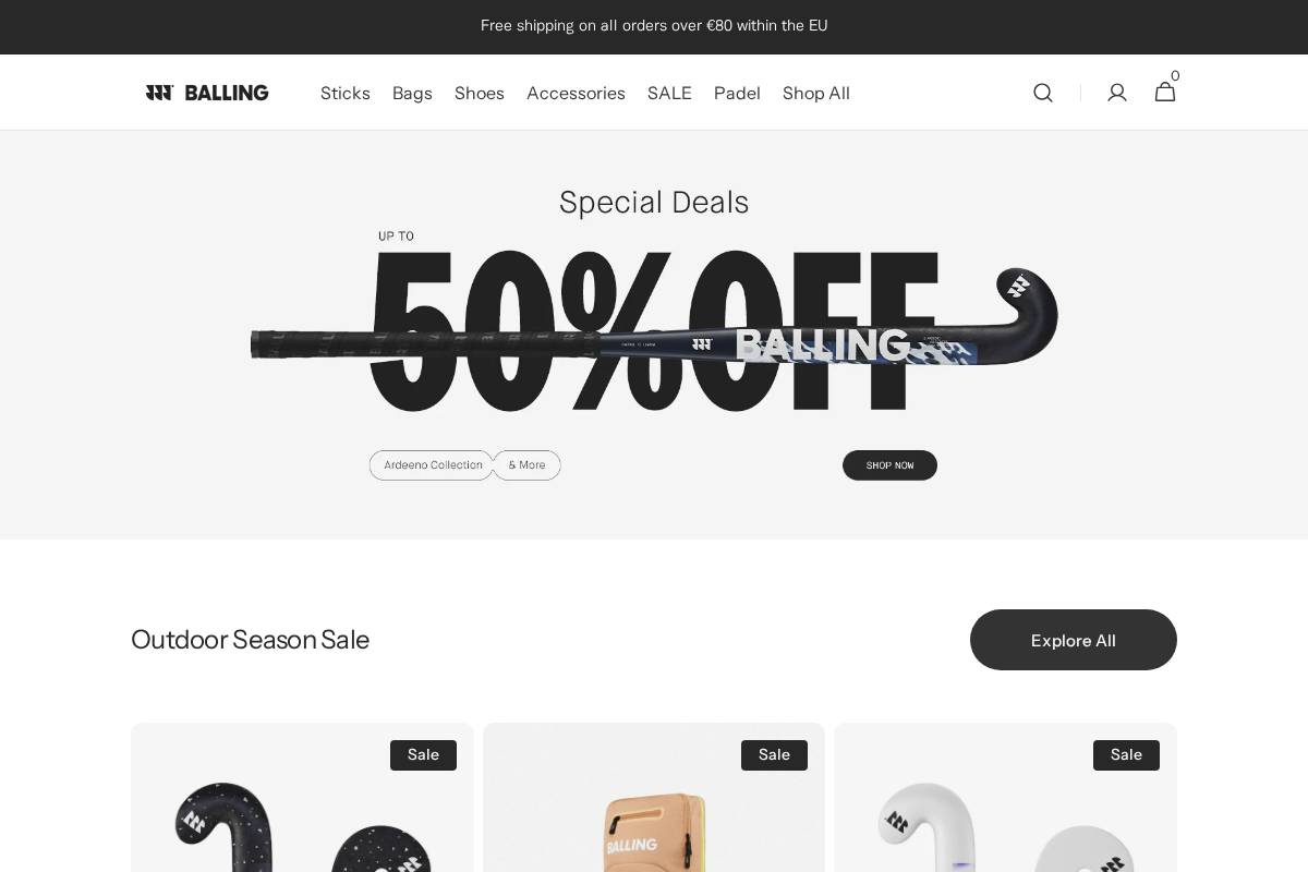 ballinghockey.com homepage screenshot