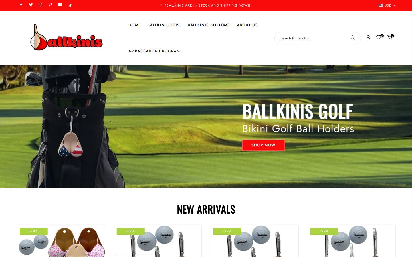 ballkinis.com homepage screenshot