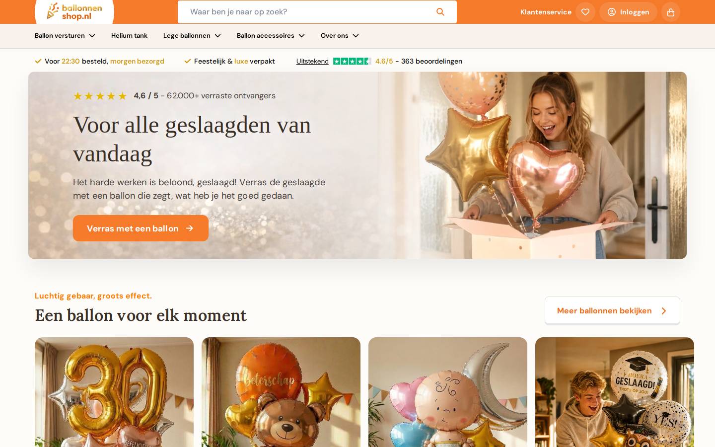 Ballonnenshop homepage screenshot