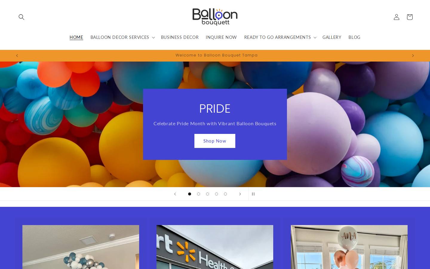 balloonbouquett.com homepage screenshot