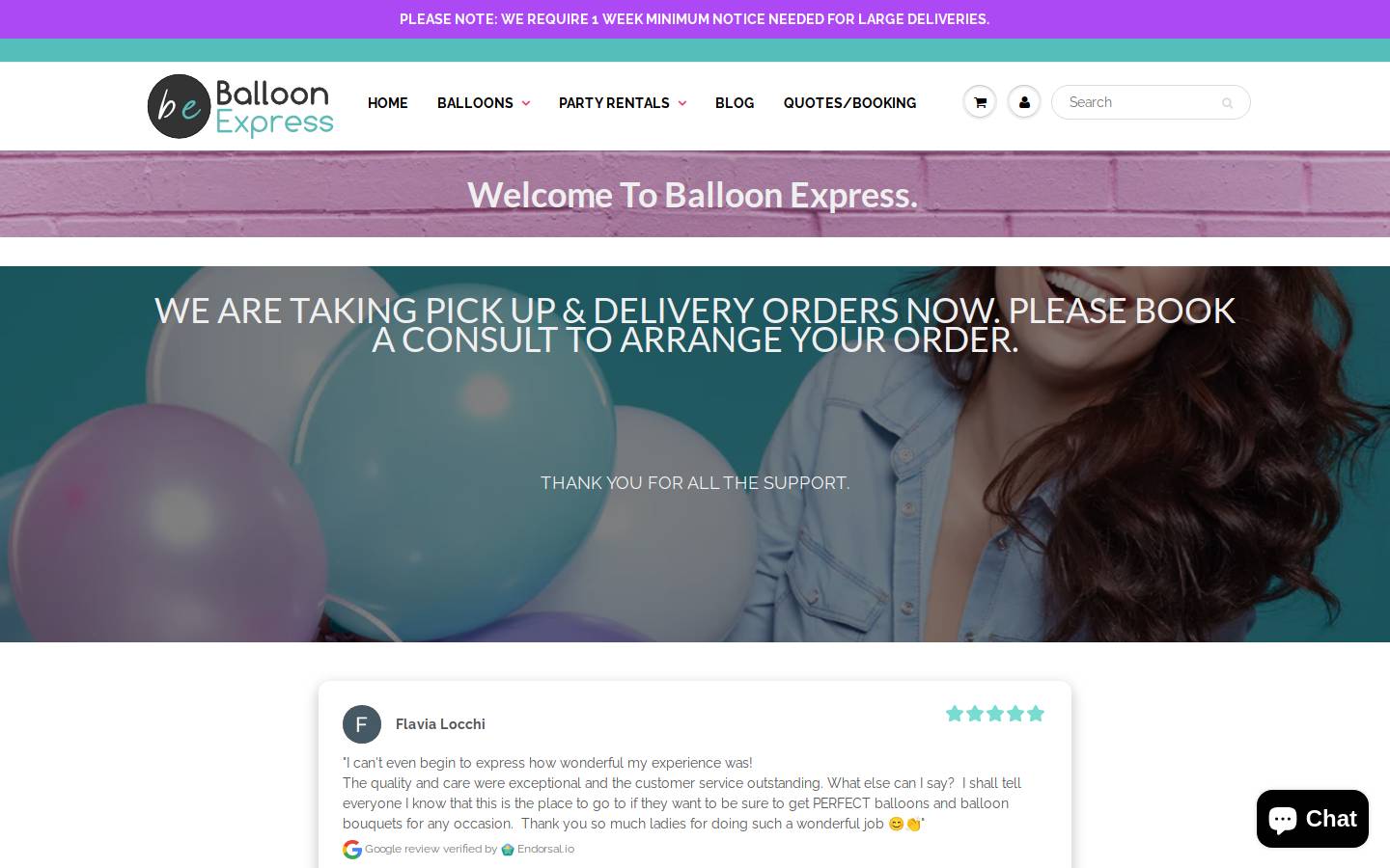 balloonexpress.ca homepage screenshot