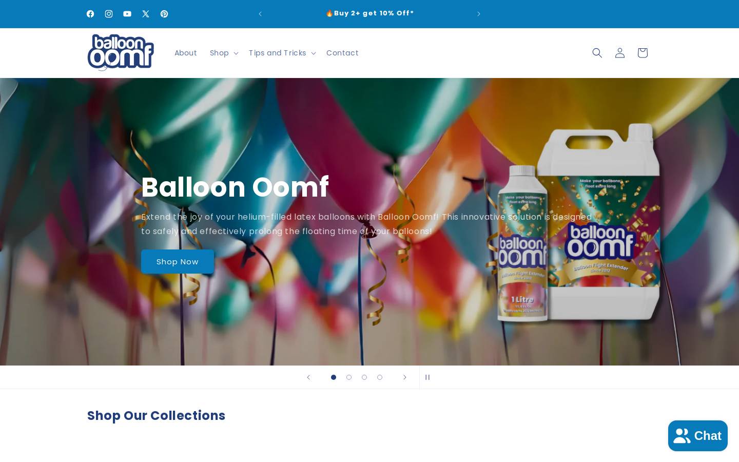 balloonoomf.com homepage screenshot