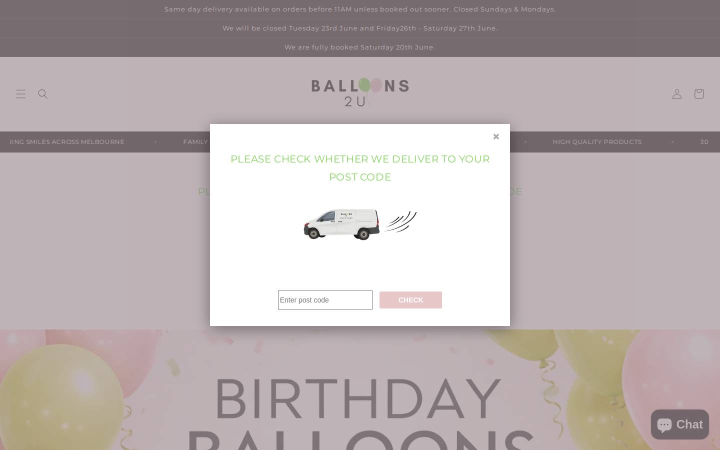 balloons2u.online homepage screenshot
