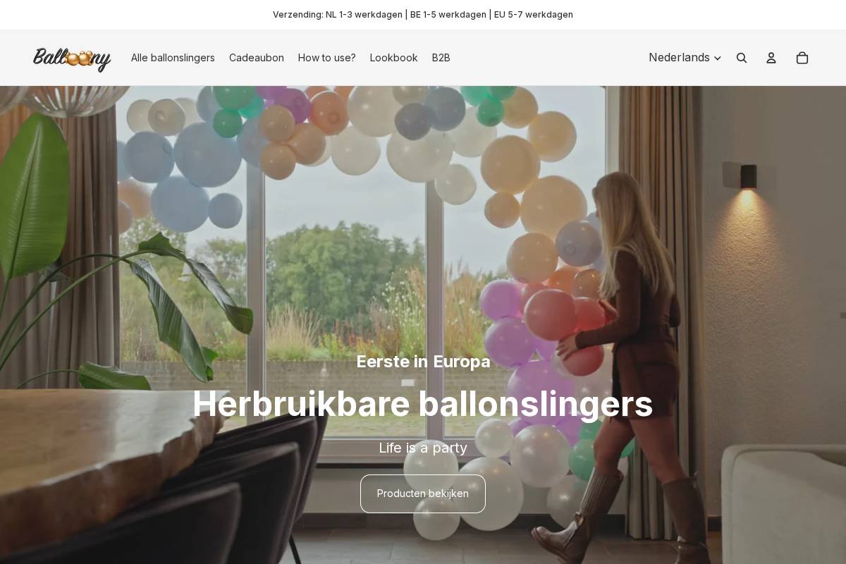 balloony.nl homepage screenshot