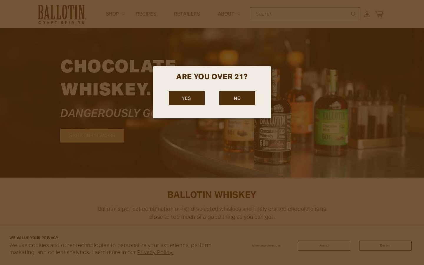 ballotinwhiskey.com homepage screenshot