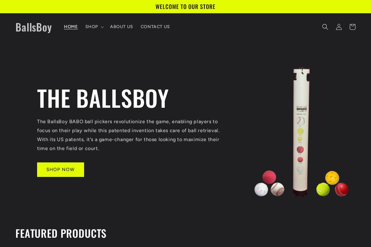 ballsboy.com homepage screenshot