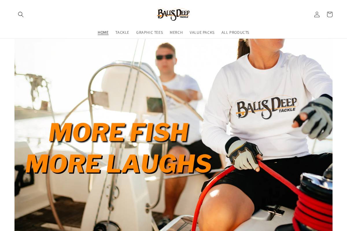 ballsdeeptackle.com homepage screenshot