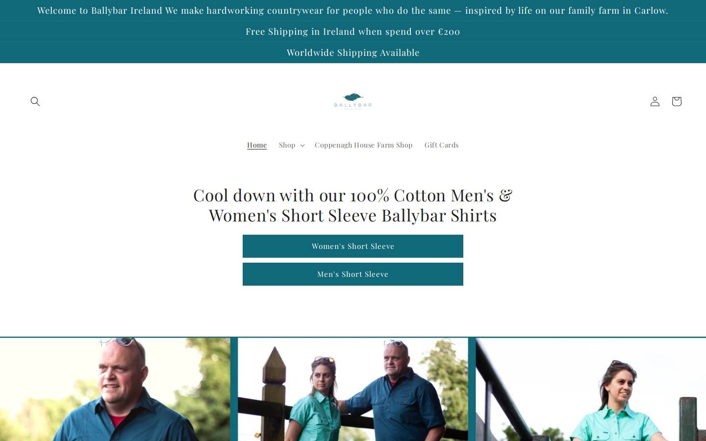 ballybarireland.com homepage screenshot