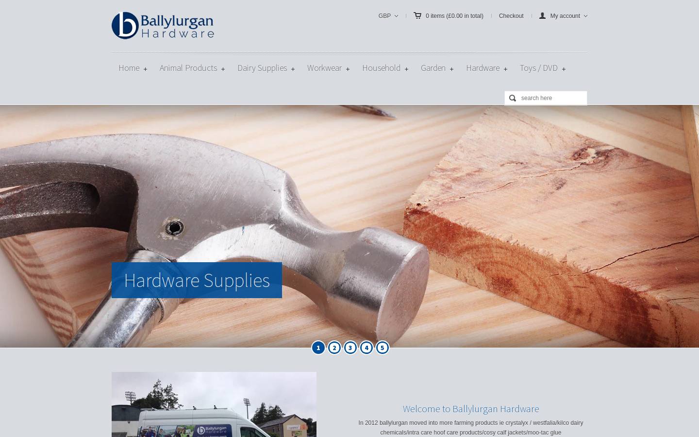 ballylurganhardware.com homepage screenshot