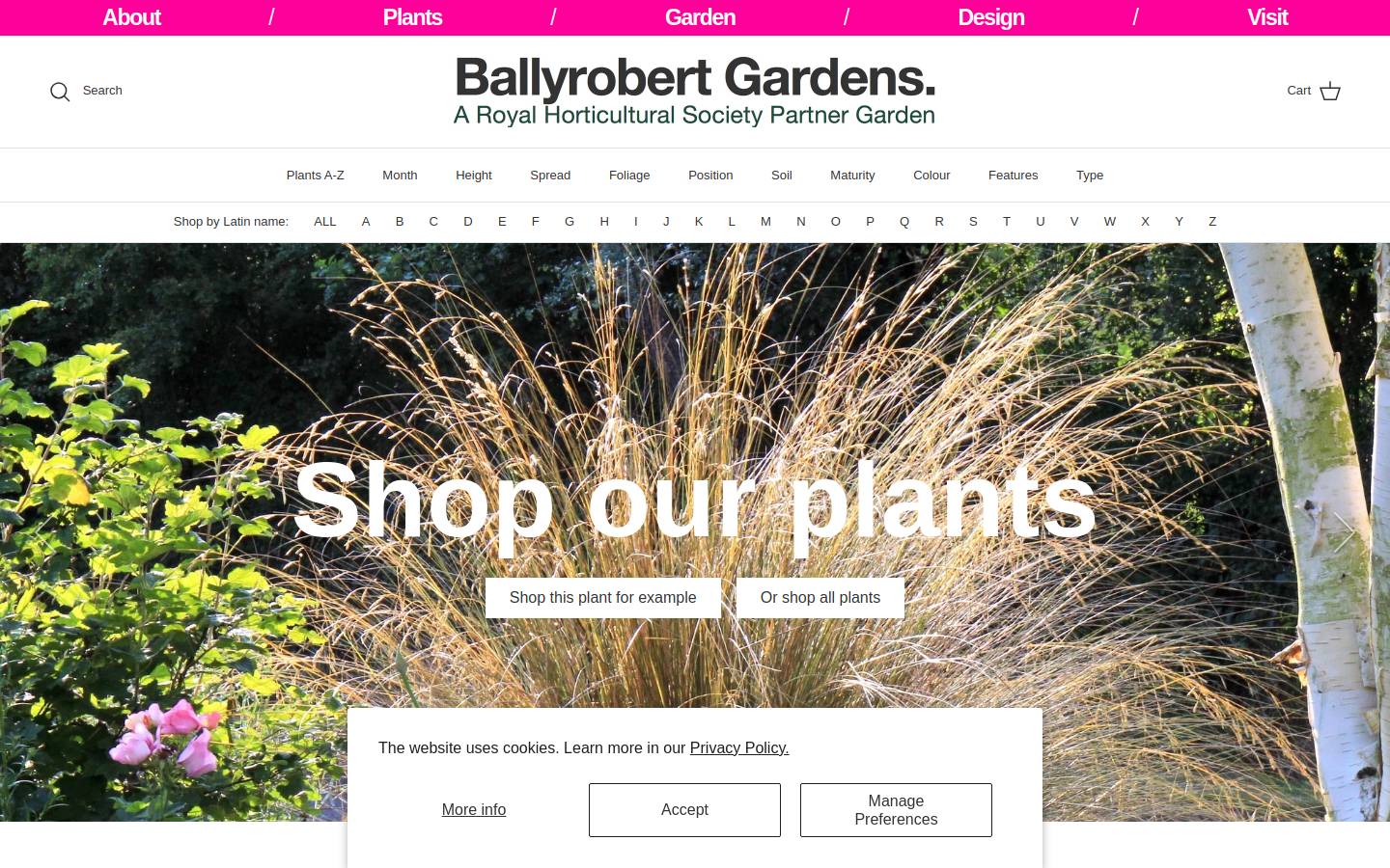 Ballyrobert Gardens homepage screenshot