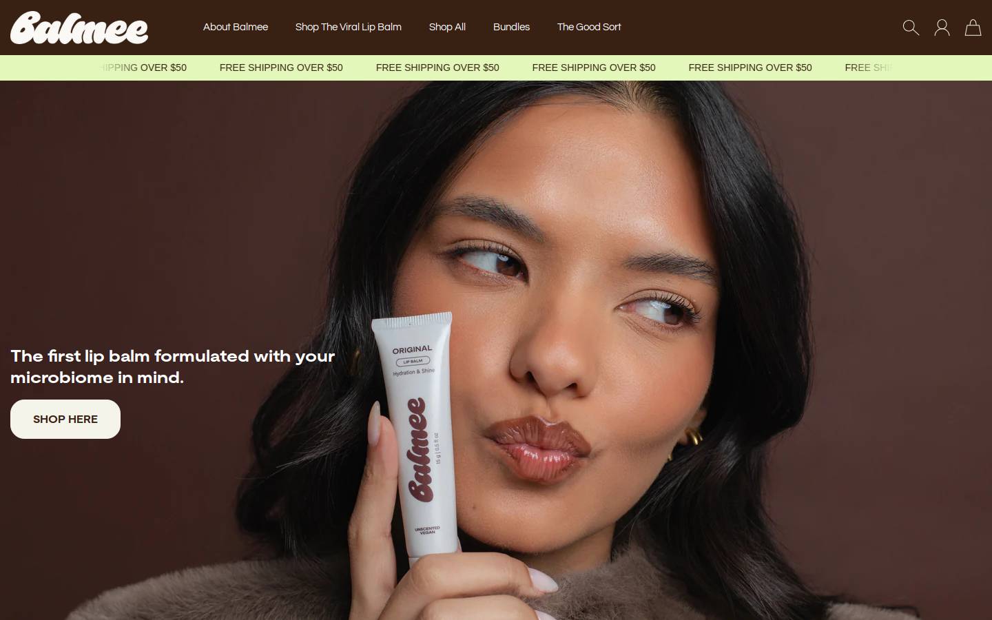balmeebeauty.com homepage screenshot