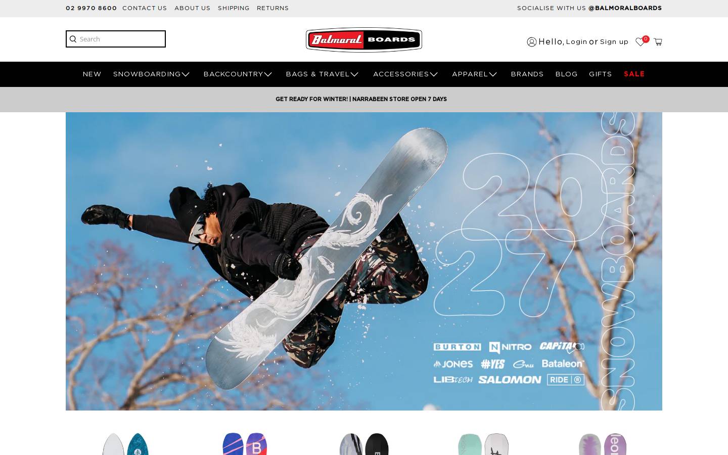 balmoralboards.com.au homepage screenshot