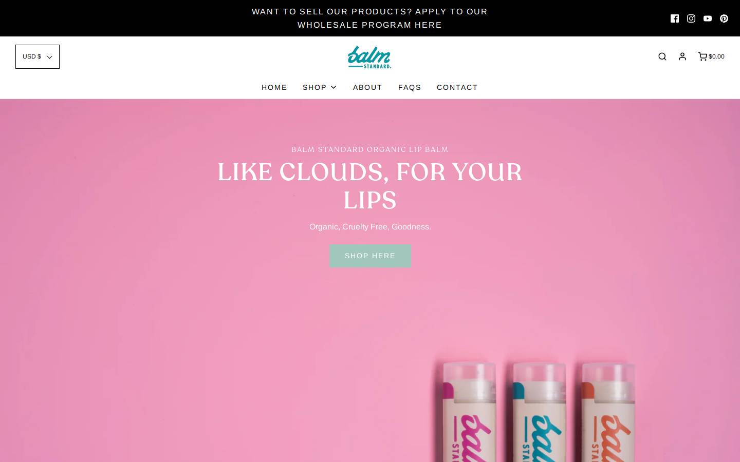 Balm Standard homepage screenshot
