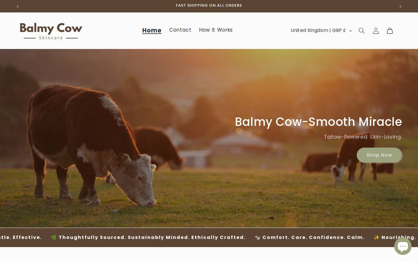 balmycow.com homepage screenshot