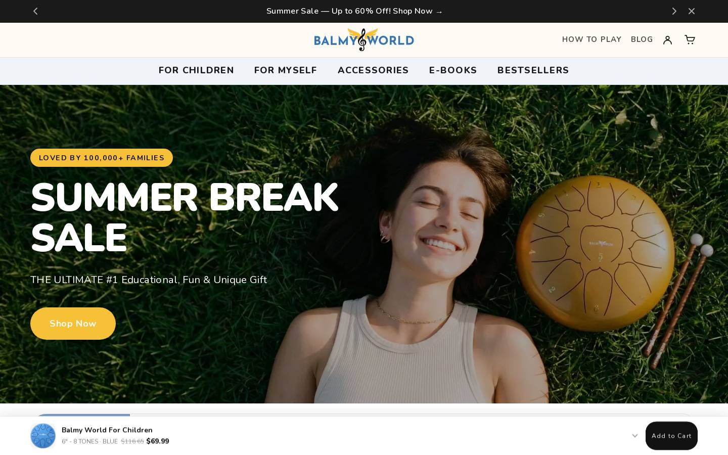 balmyworld.com homepage screenshot
