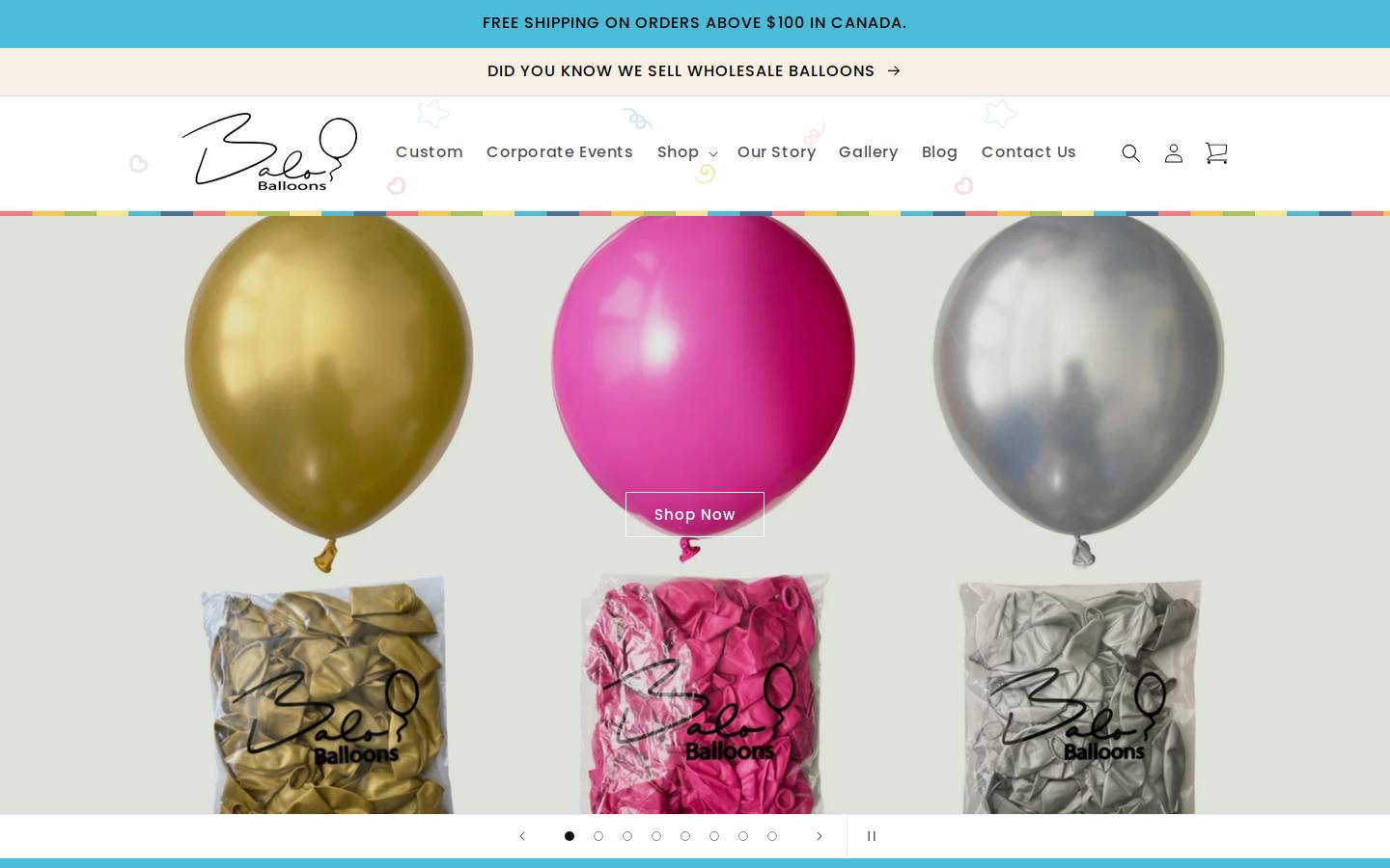 baloballoons.ca homepage screenshot