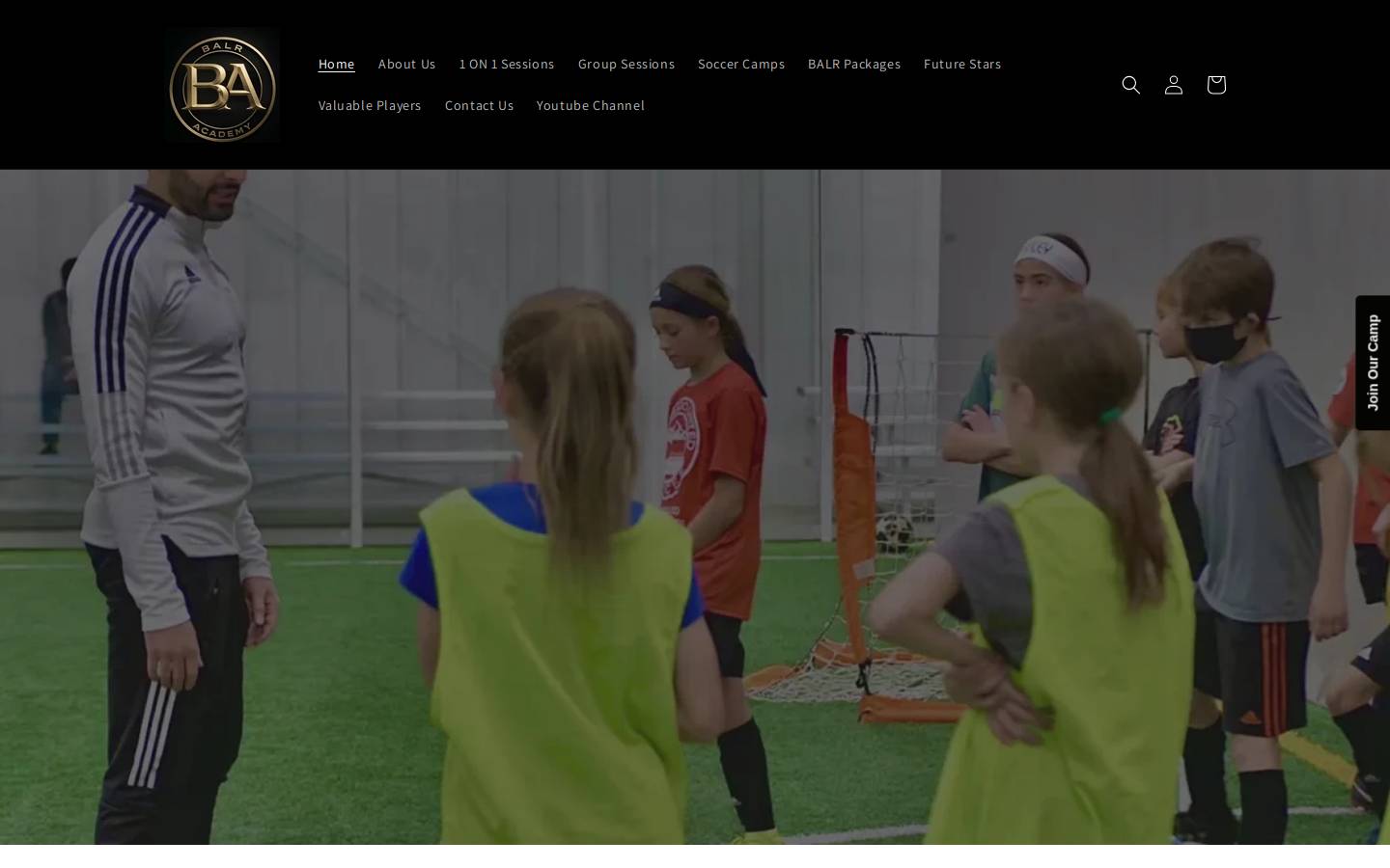 balrsoccertraining.com homepage screenshot