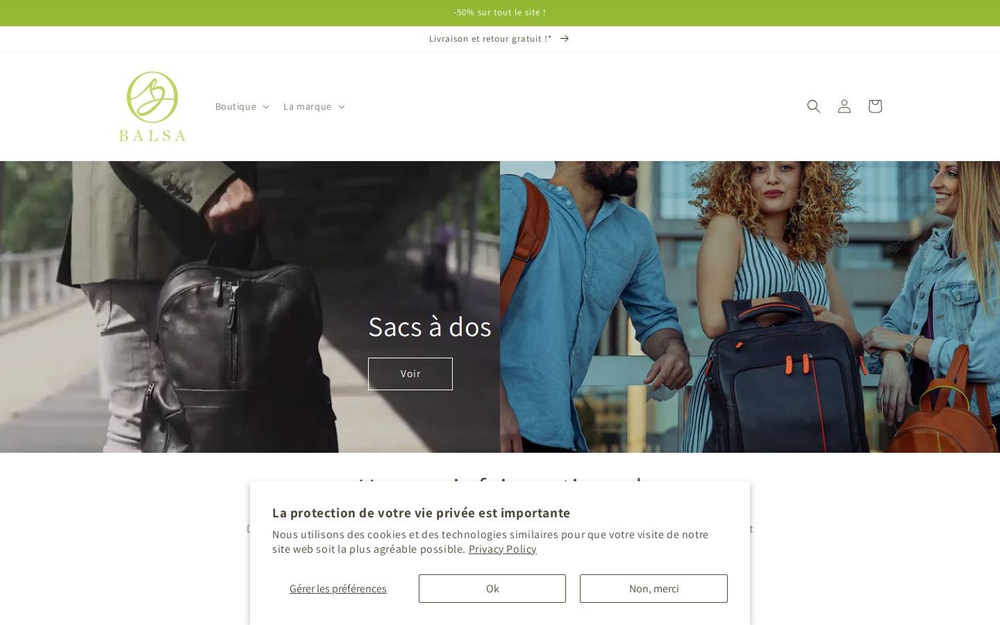 balsa-leather.com homepage screenshot