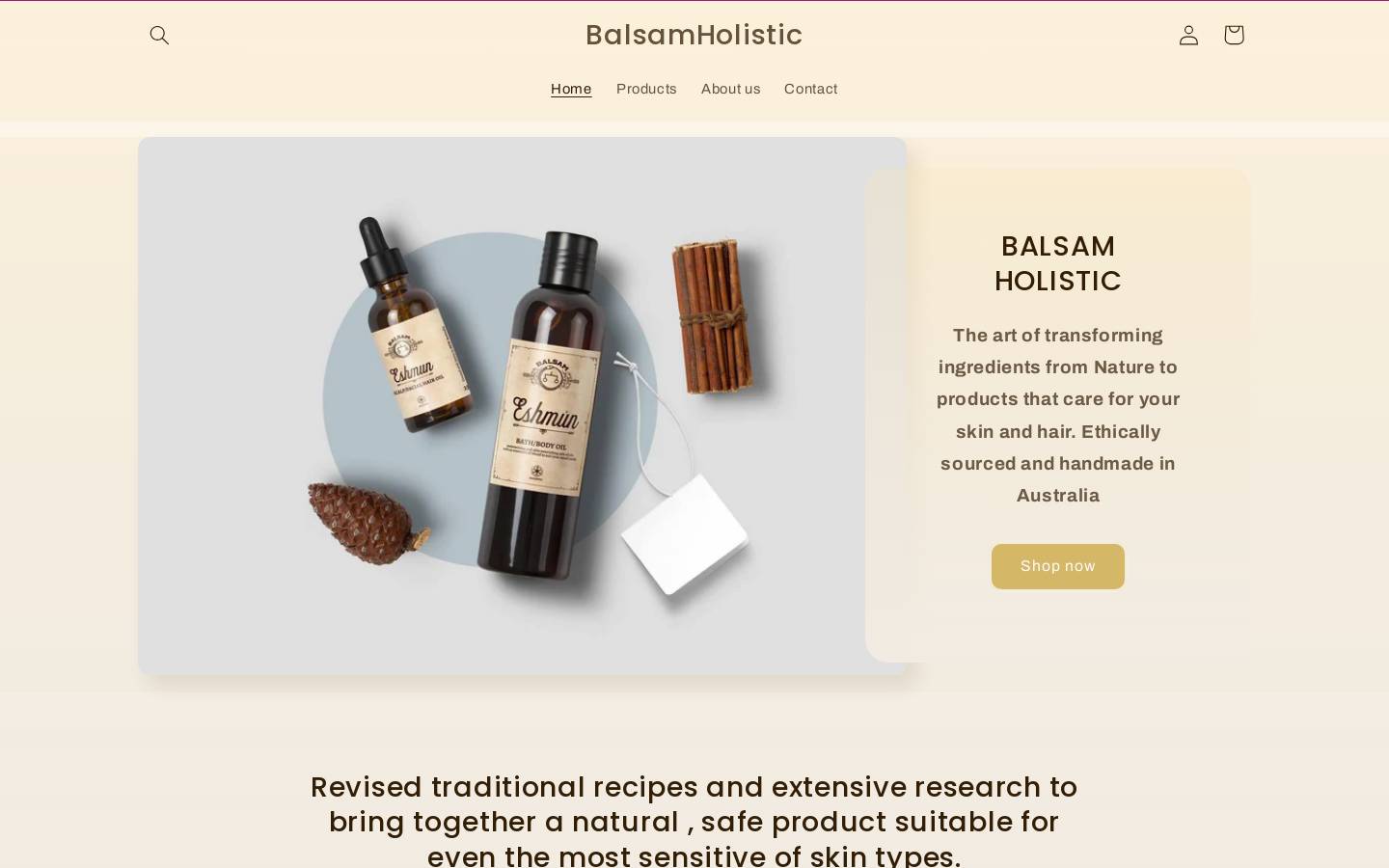 balsamholistic.com.au homepage screenshot