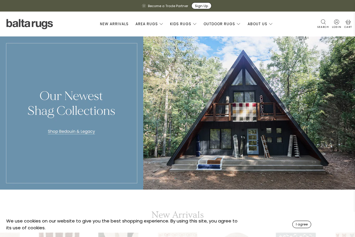 Balta Rugs homepage screenshot