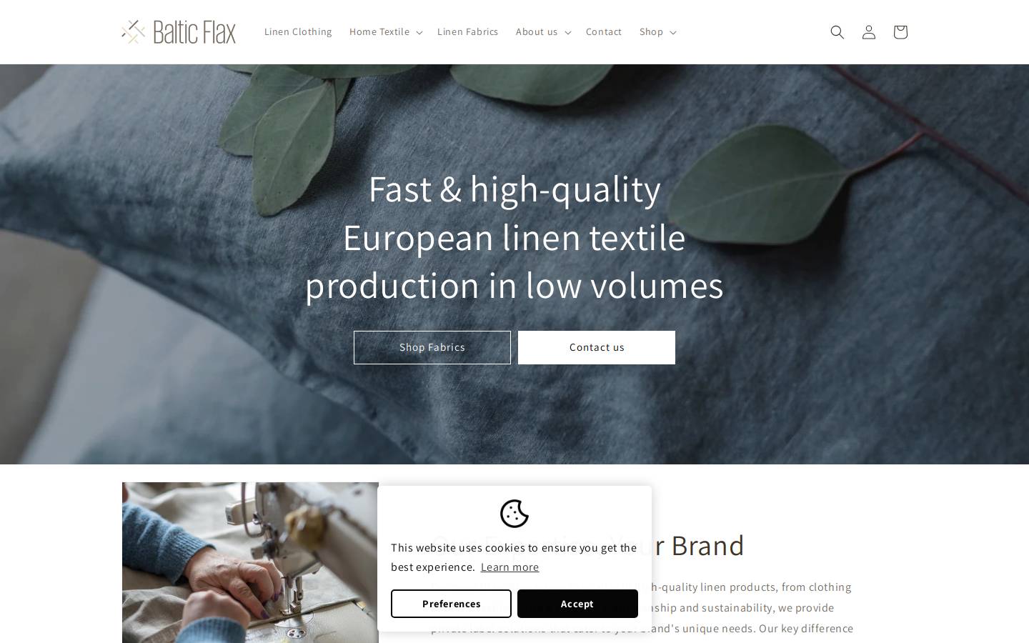 baltic-flax.com homepage screenshot