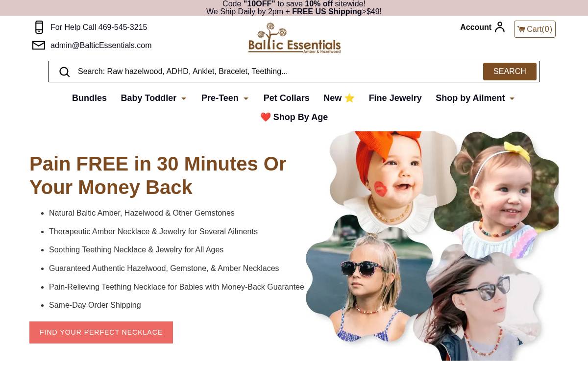 Baltic Essentials homepage screenshot