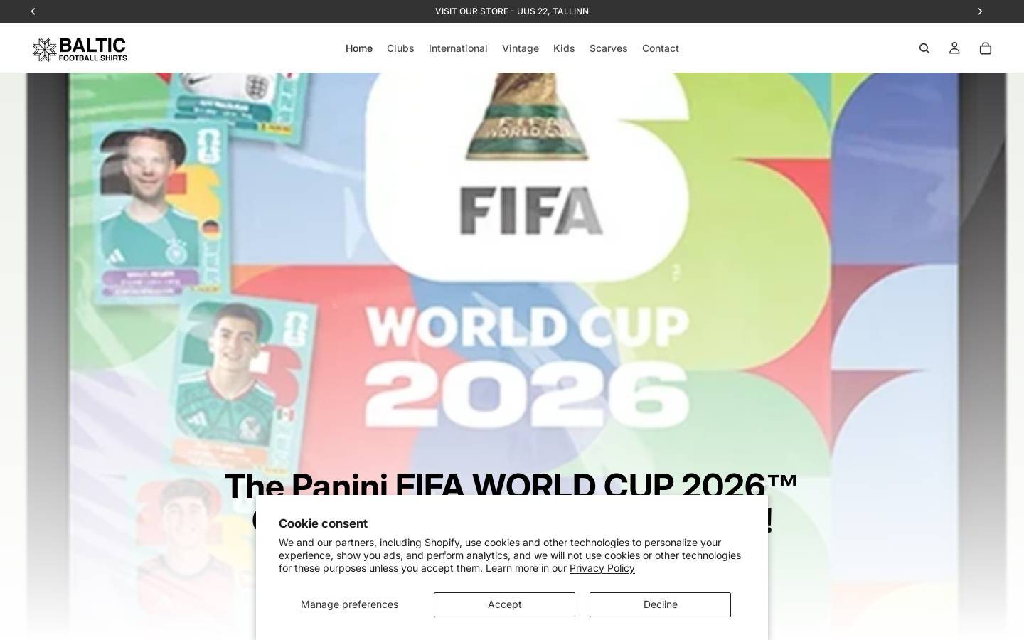 BALTIC FOOTBALL SHIRTS homepage screenshot