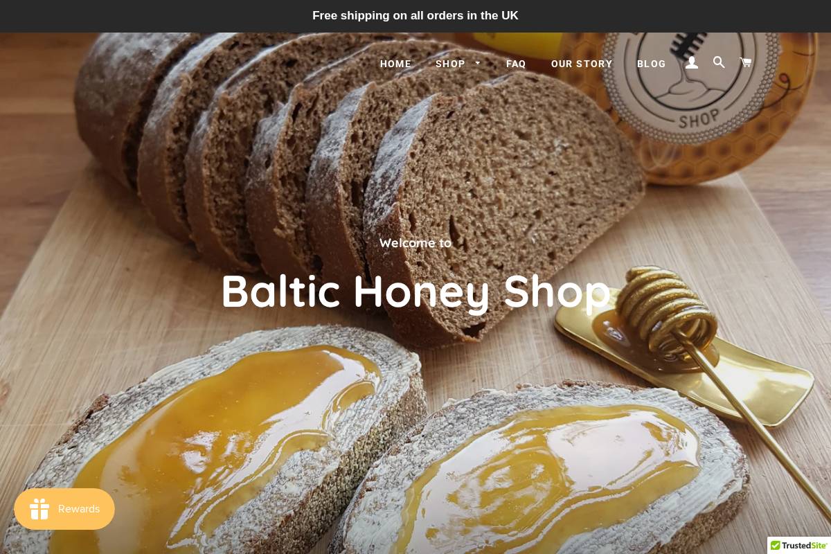 Baltic Honey Shop homepage screenshot
