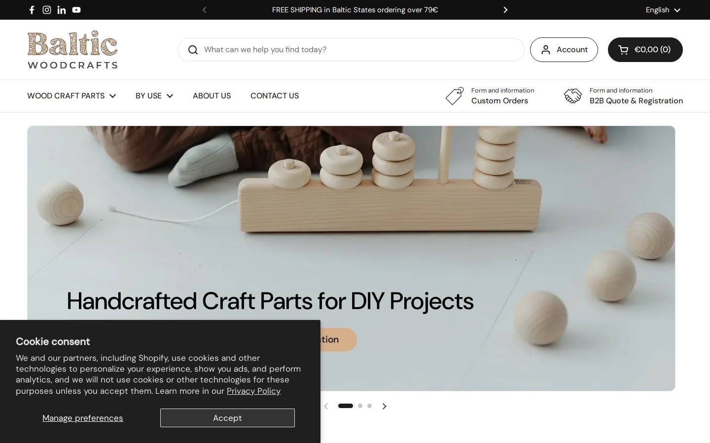 Baltic Woodcrafts homepage screenshot
