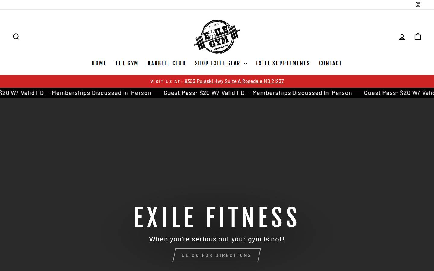 baltimorebarbell.com homepage screenshot