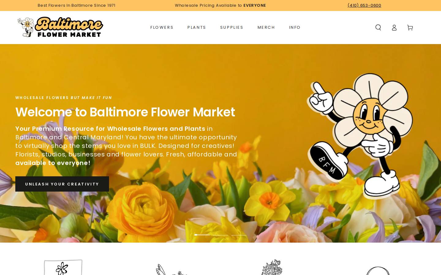 baltimoreflowermarket.com homepage screenshot