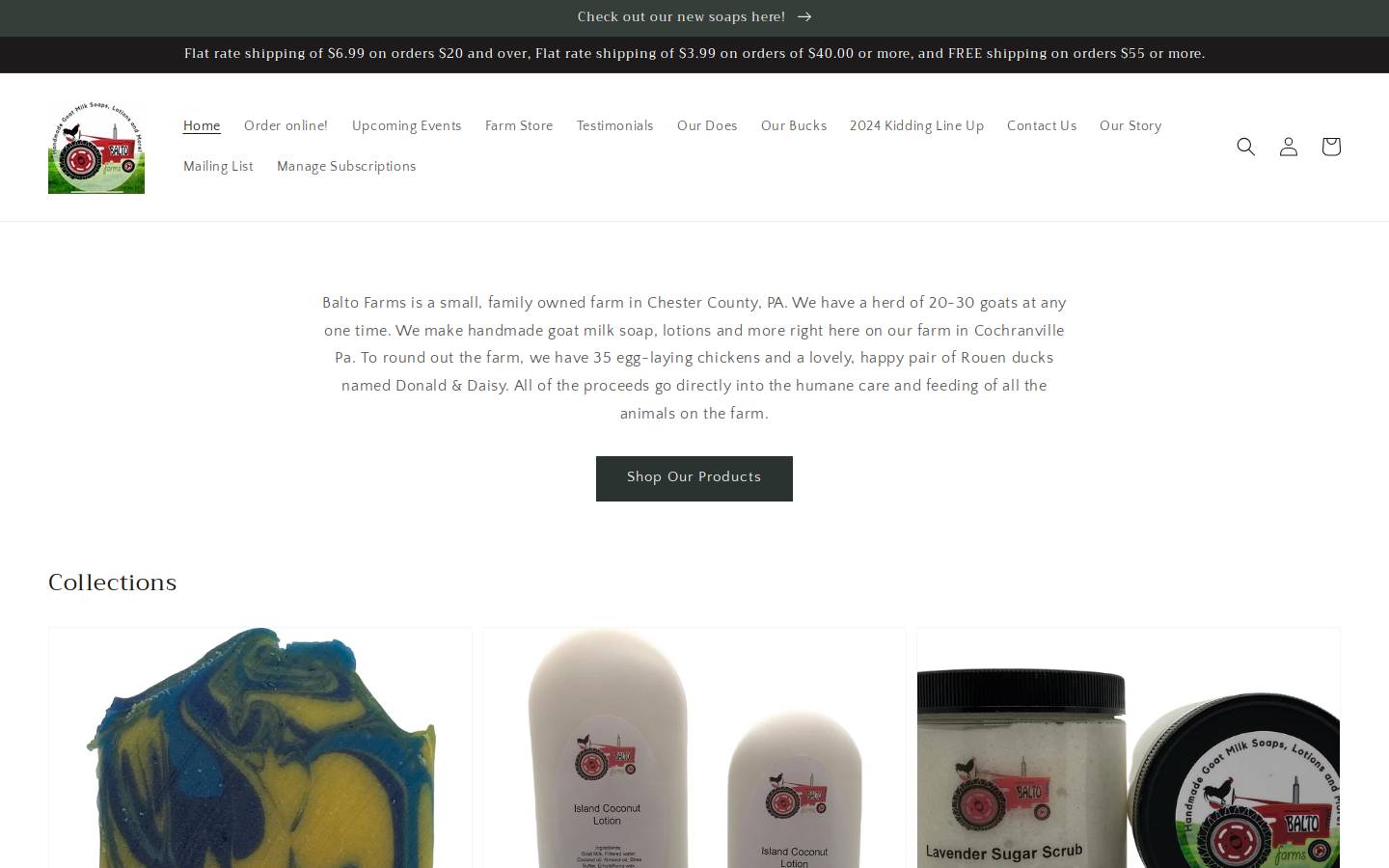 baltofarms.com homepage screenshot