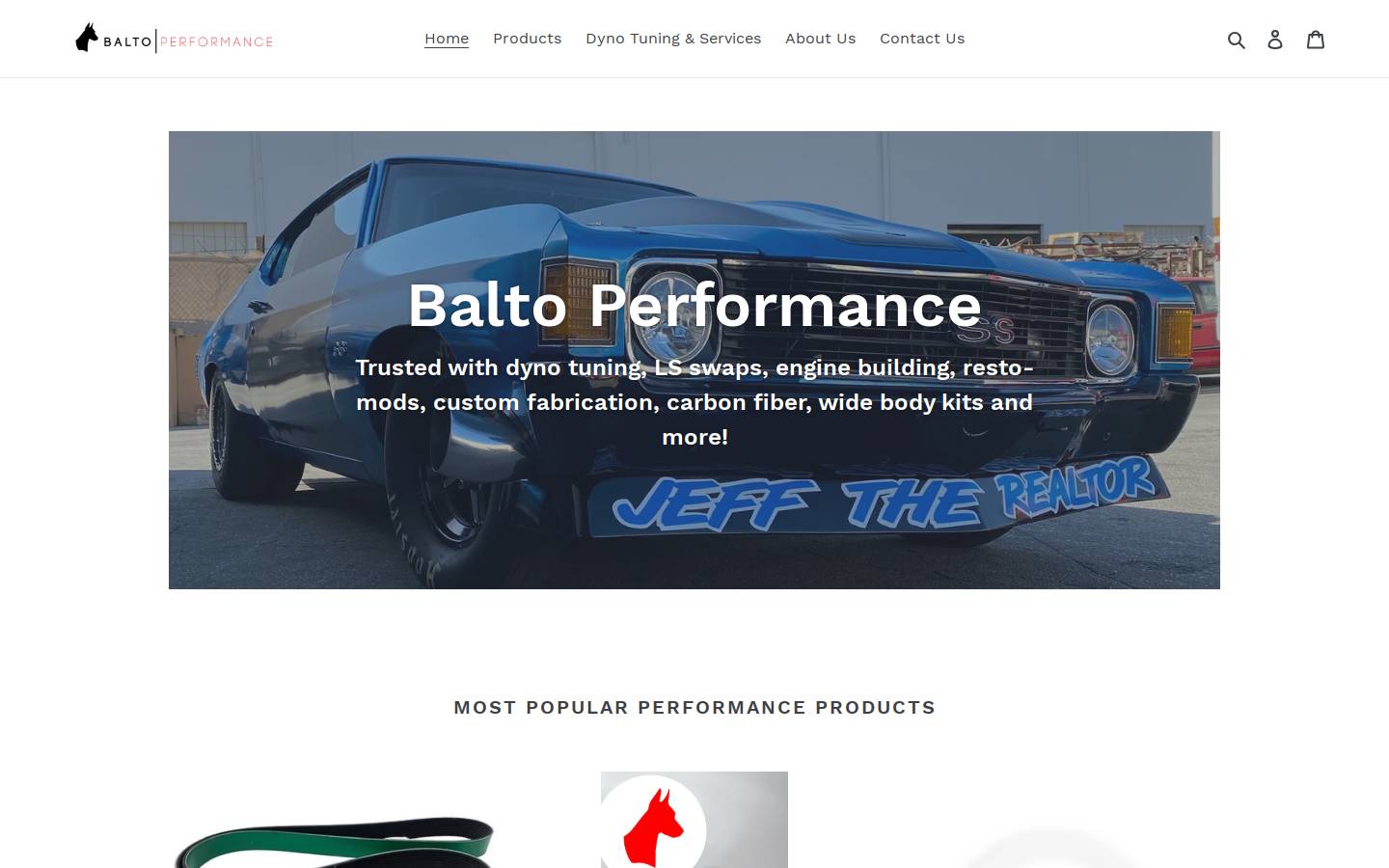 baltoperformance.com homepage screenshot
