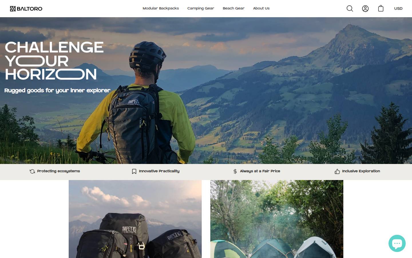 Baltoro homepage screenshot