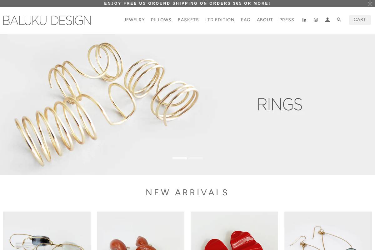 balukudesign.com homepage screenshot