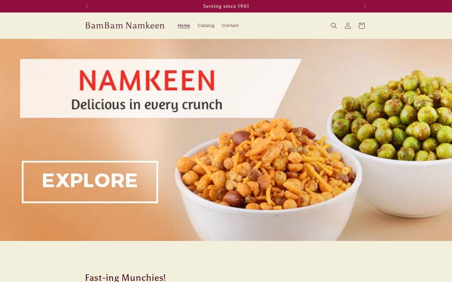 bambamnamkeen.com homepage screenshot