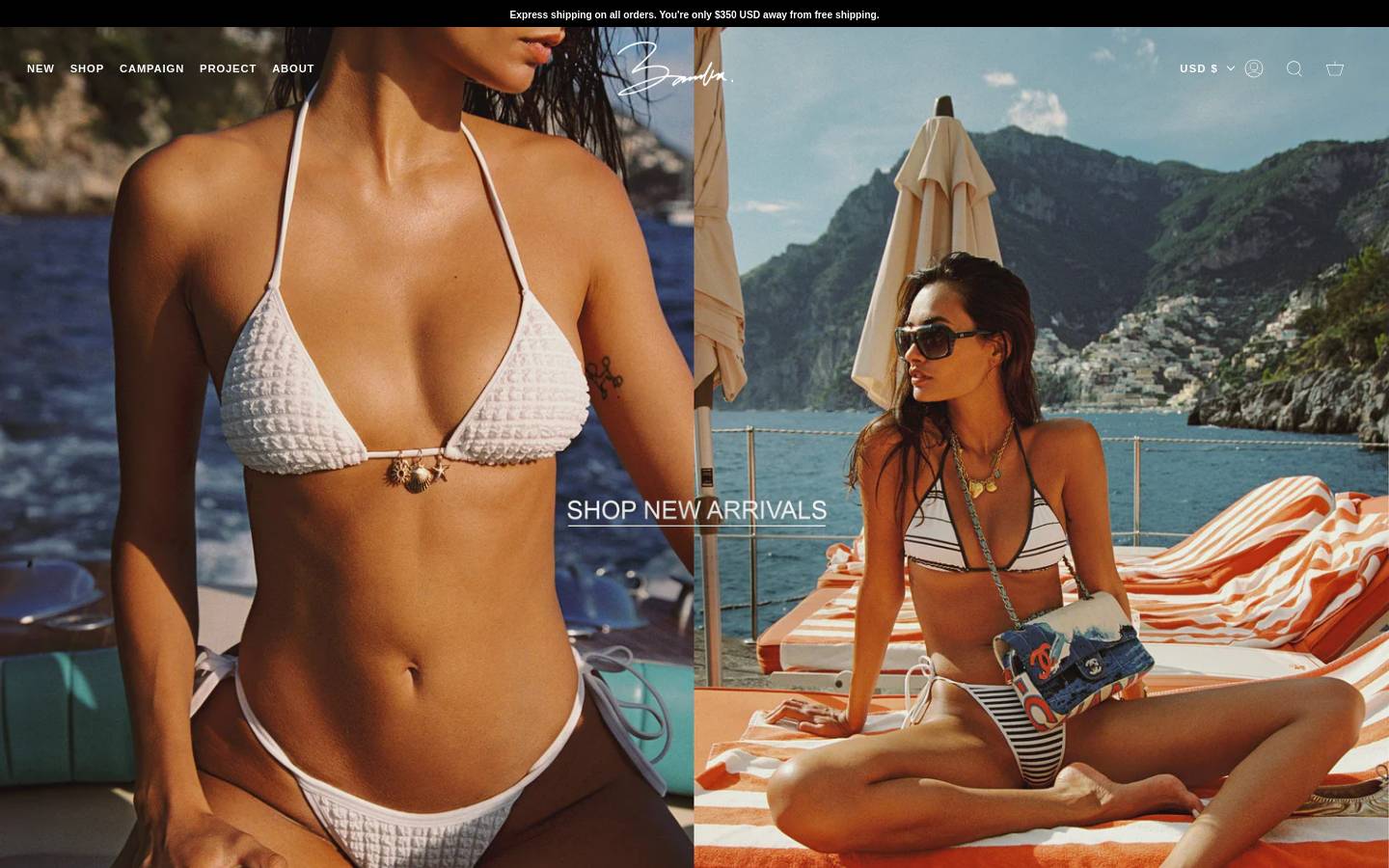 BAMBA SWIM homepage screenshot