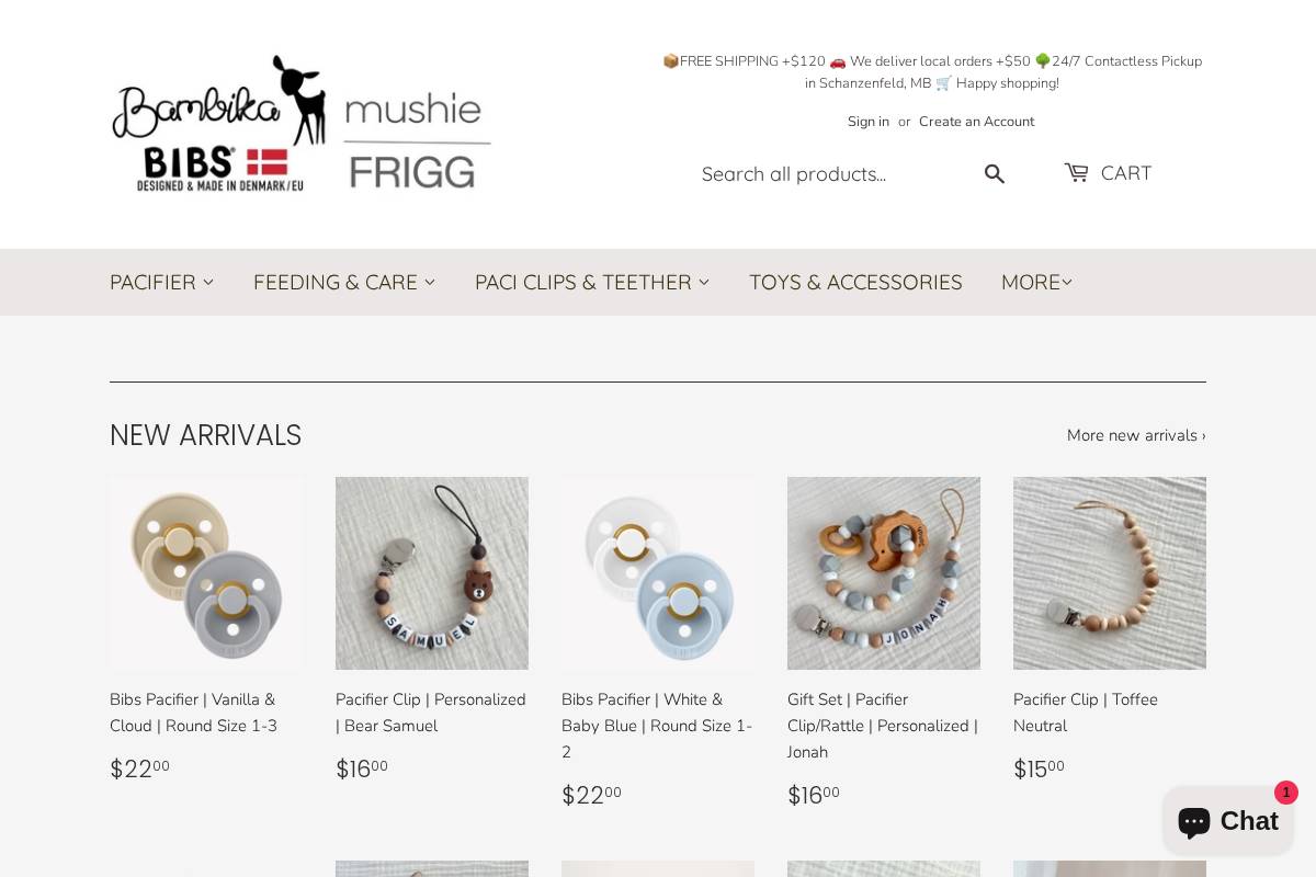 bambikashop.com homepage screenshot