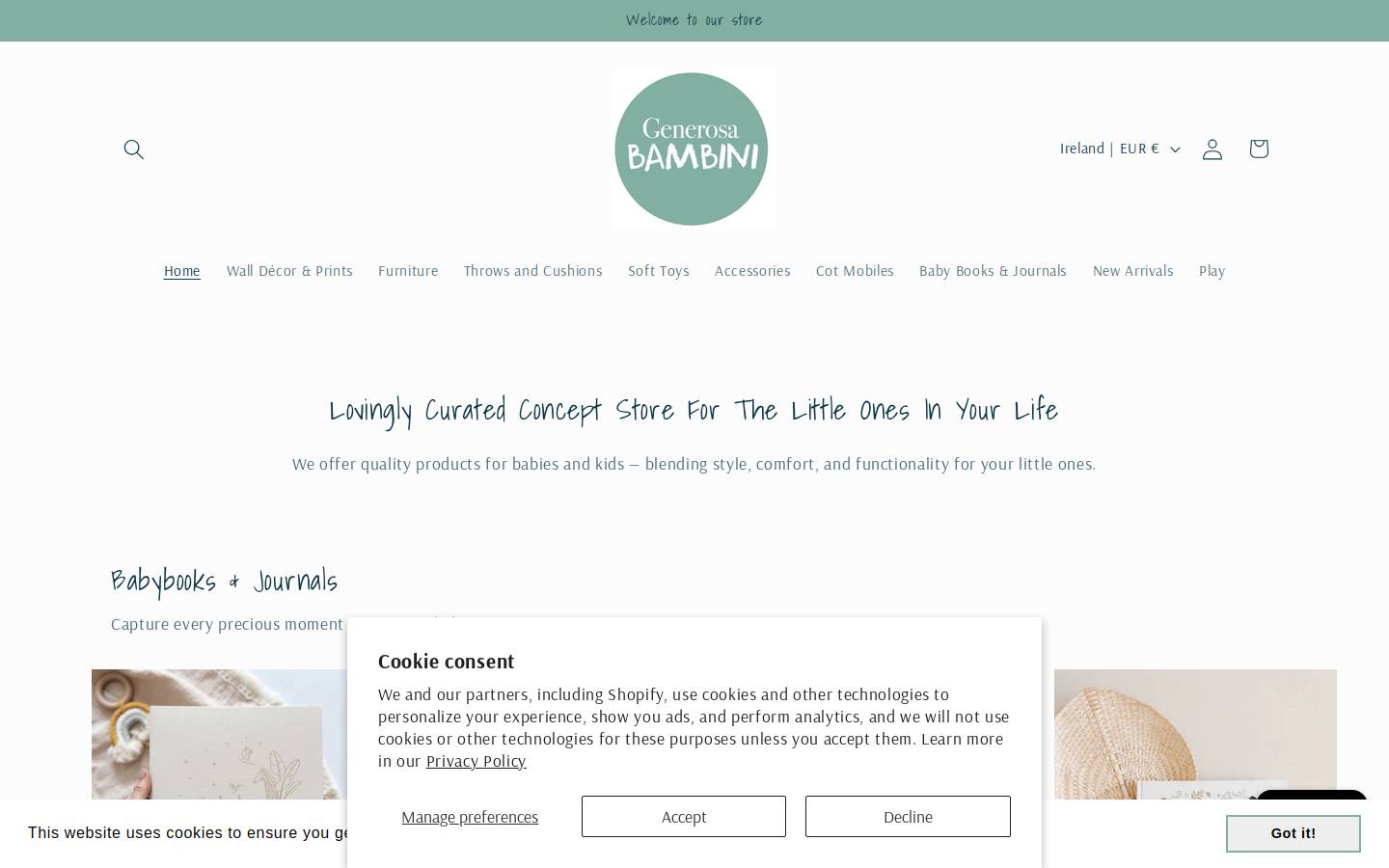 bambini.ie homepage screenshot