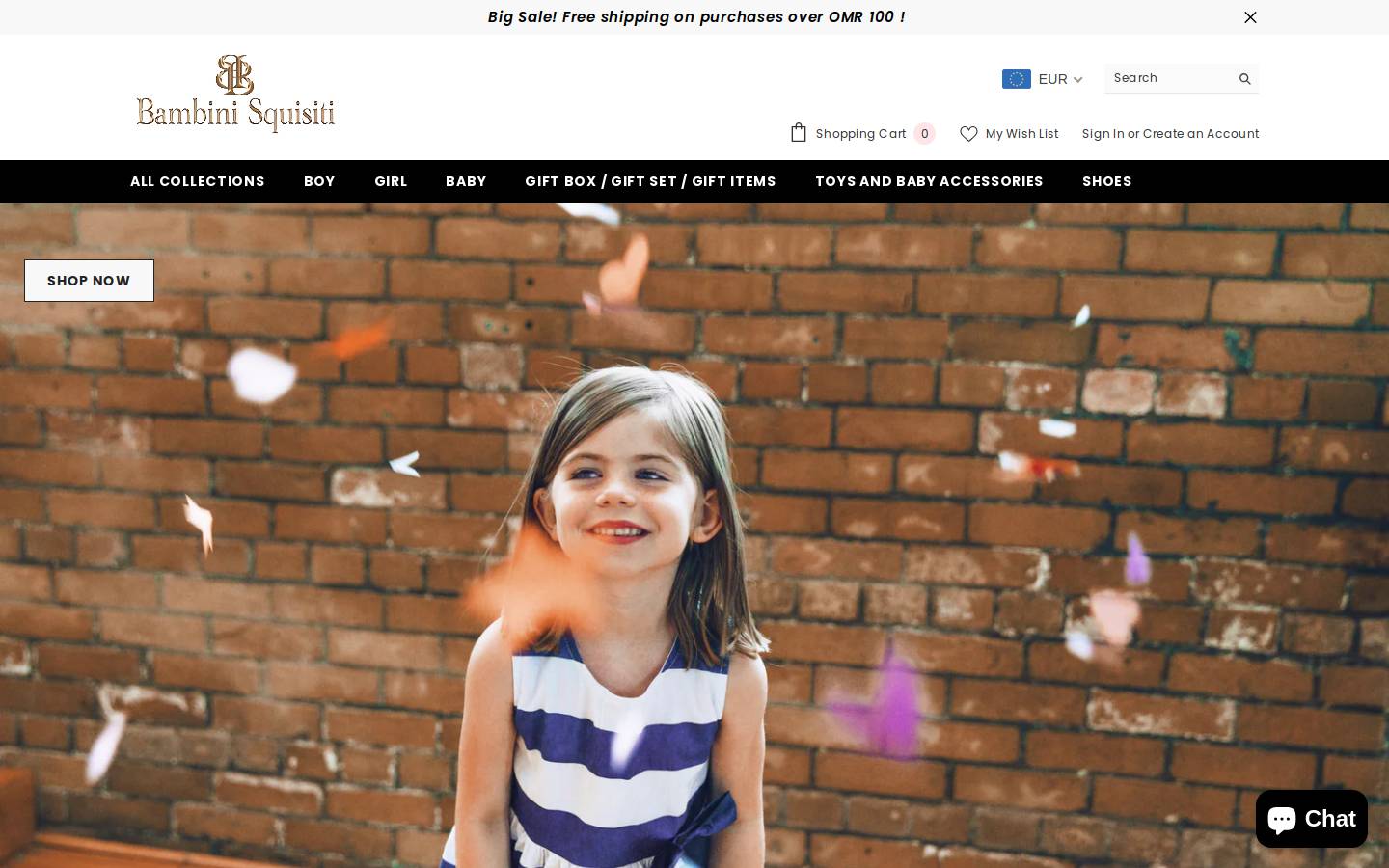 bambinisquisiti.com homepage screenshot