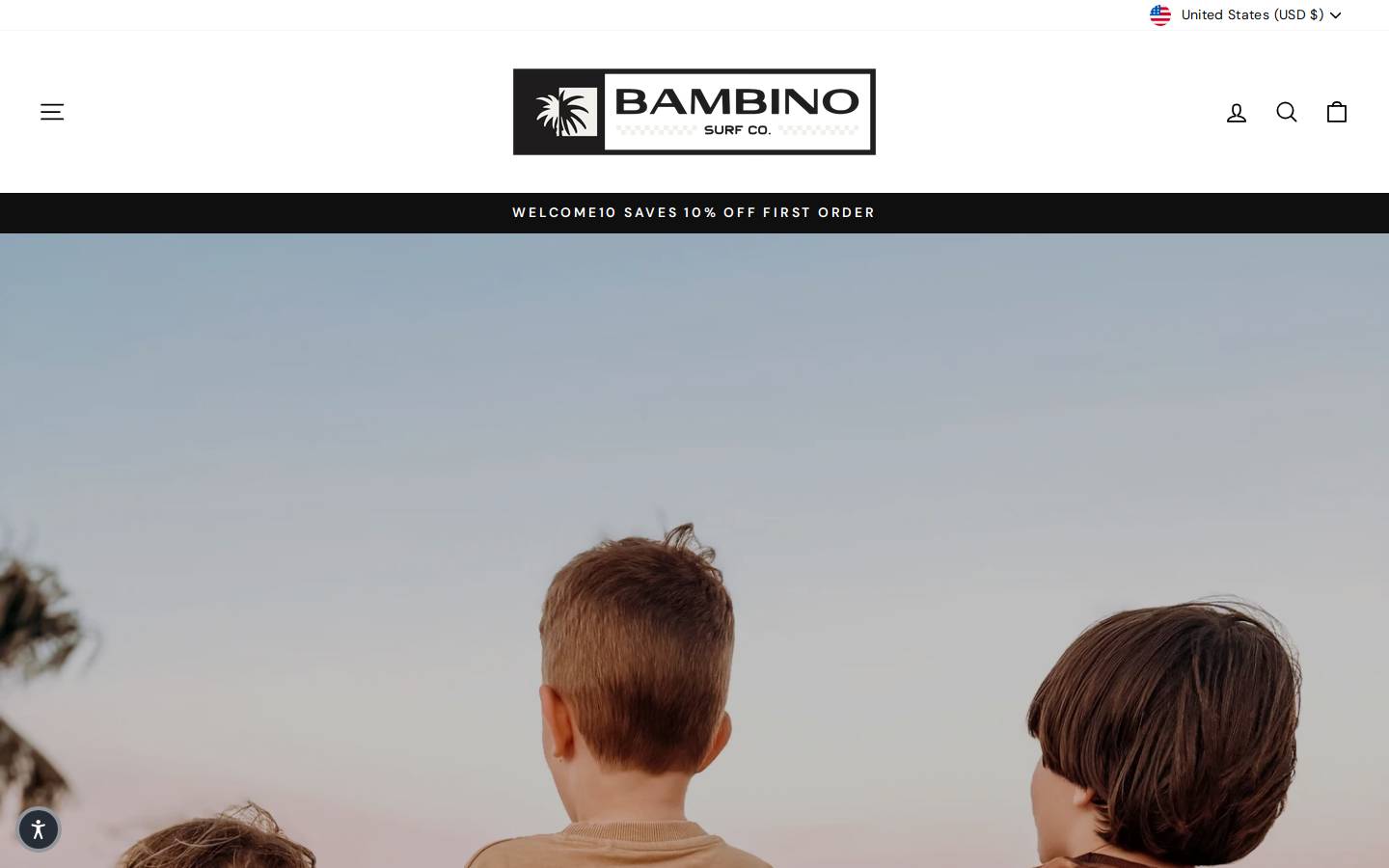 bambinosurfco.com homepage screenshot