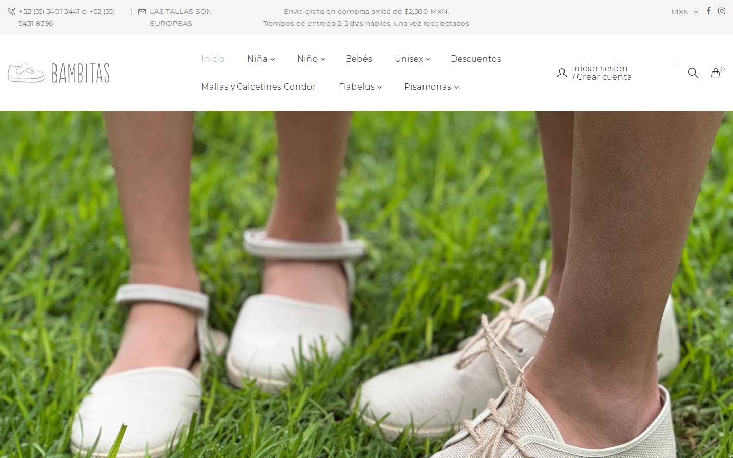 bambitas.com homepage screenshot