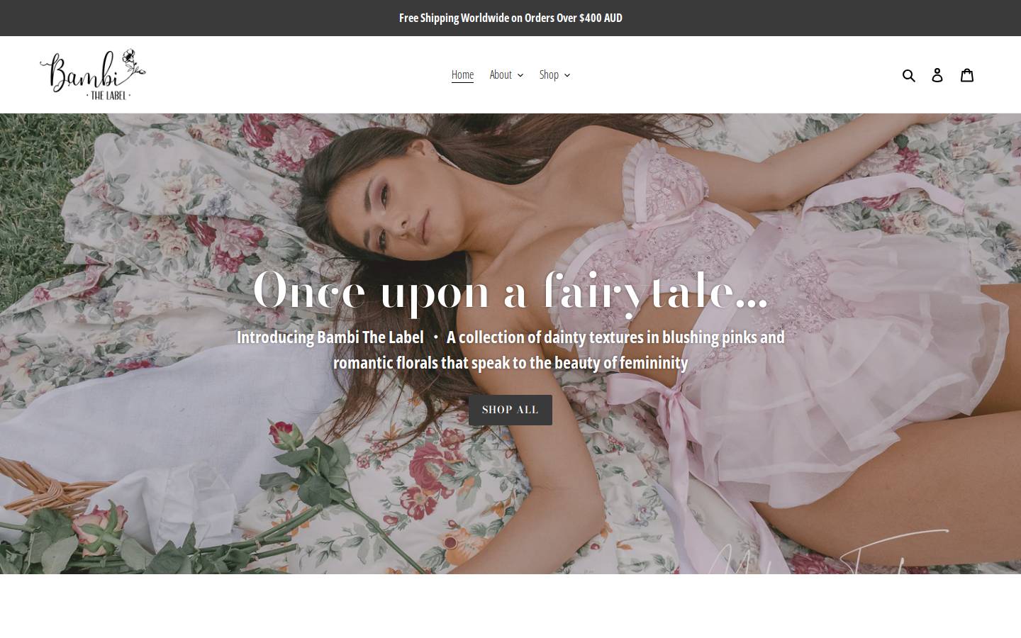 bambithelabel.com homepage screenshot