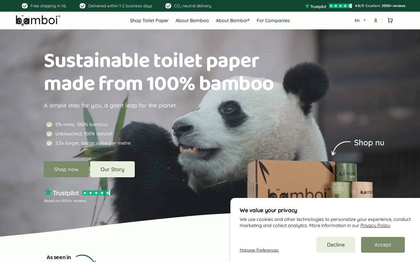 Bamboi homepage screenshot