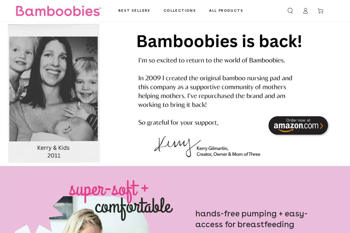 bamboobies.com homepage screenshot