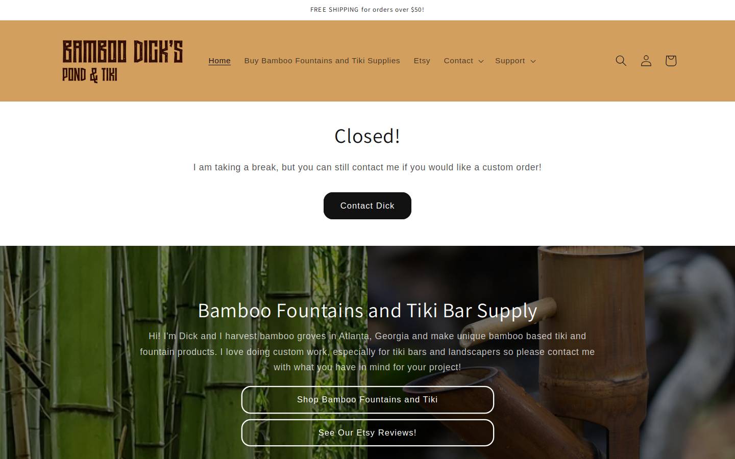 bamboodicks.com homepage screenshot