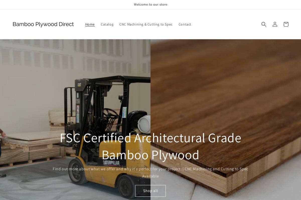 bambooplywooddirect.com homepage screenshot