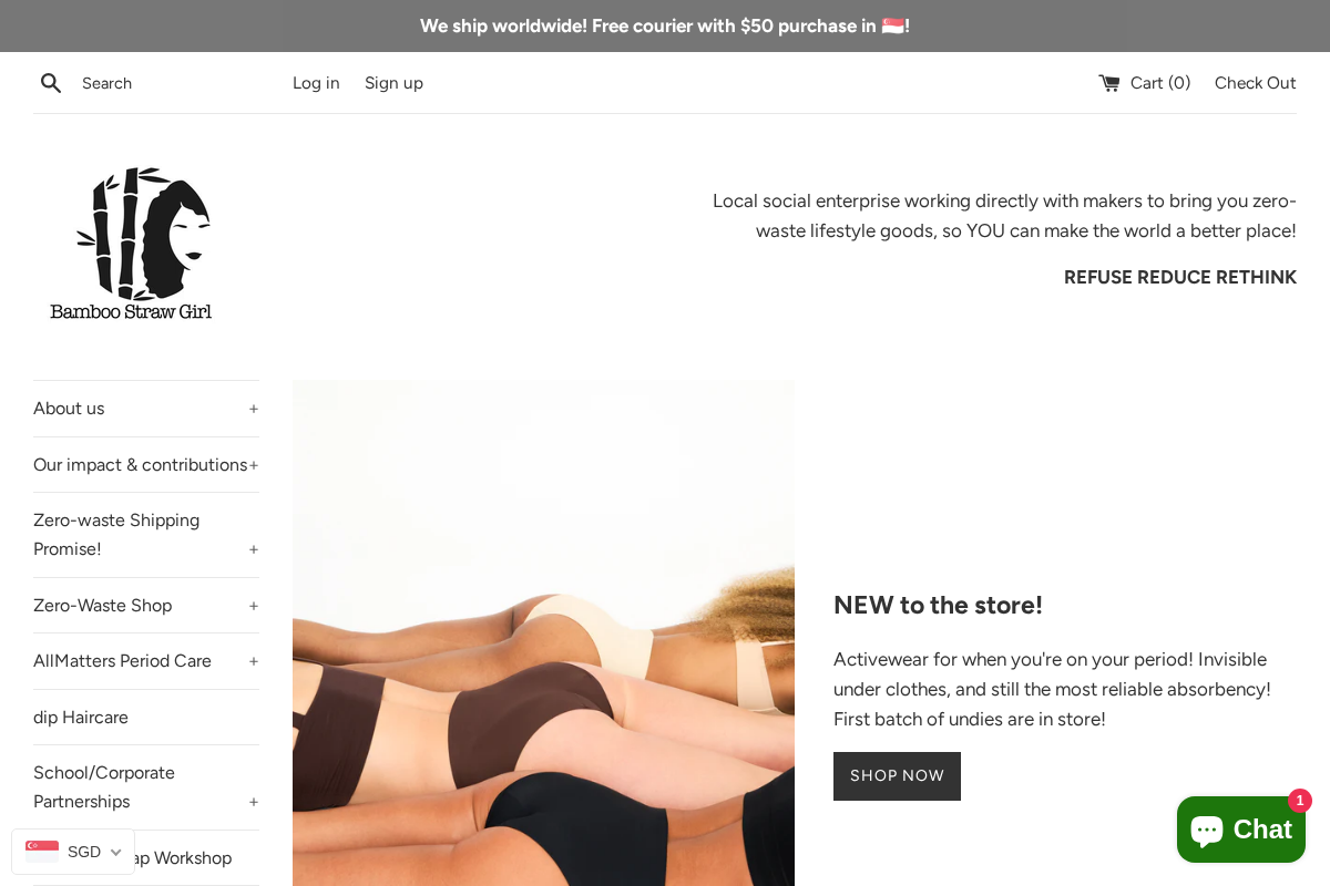 Bamboo Straw Girl homepage screenshot