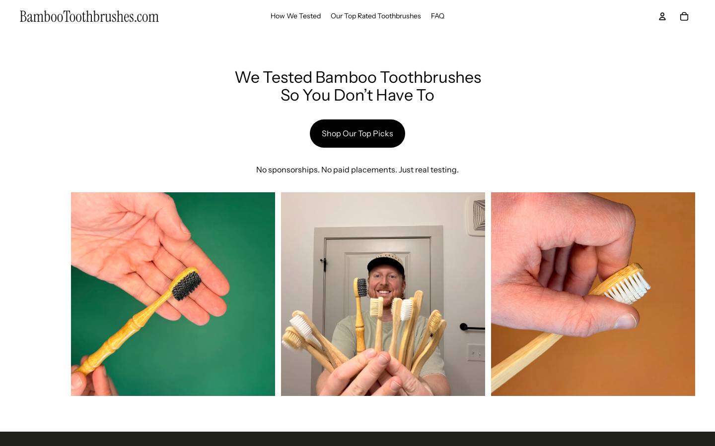 bambootoothbrushes.com homepage screenshot