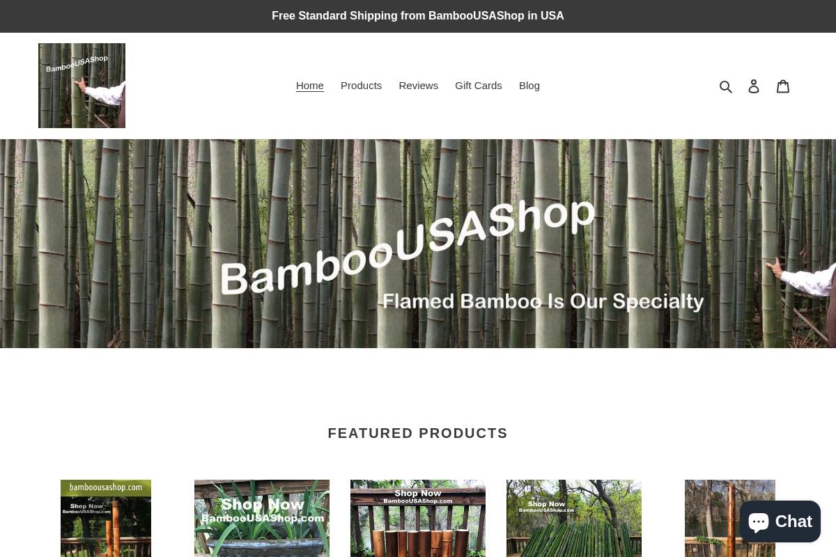 bamboousashop.com homepage screenshot